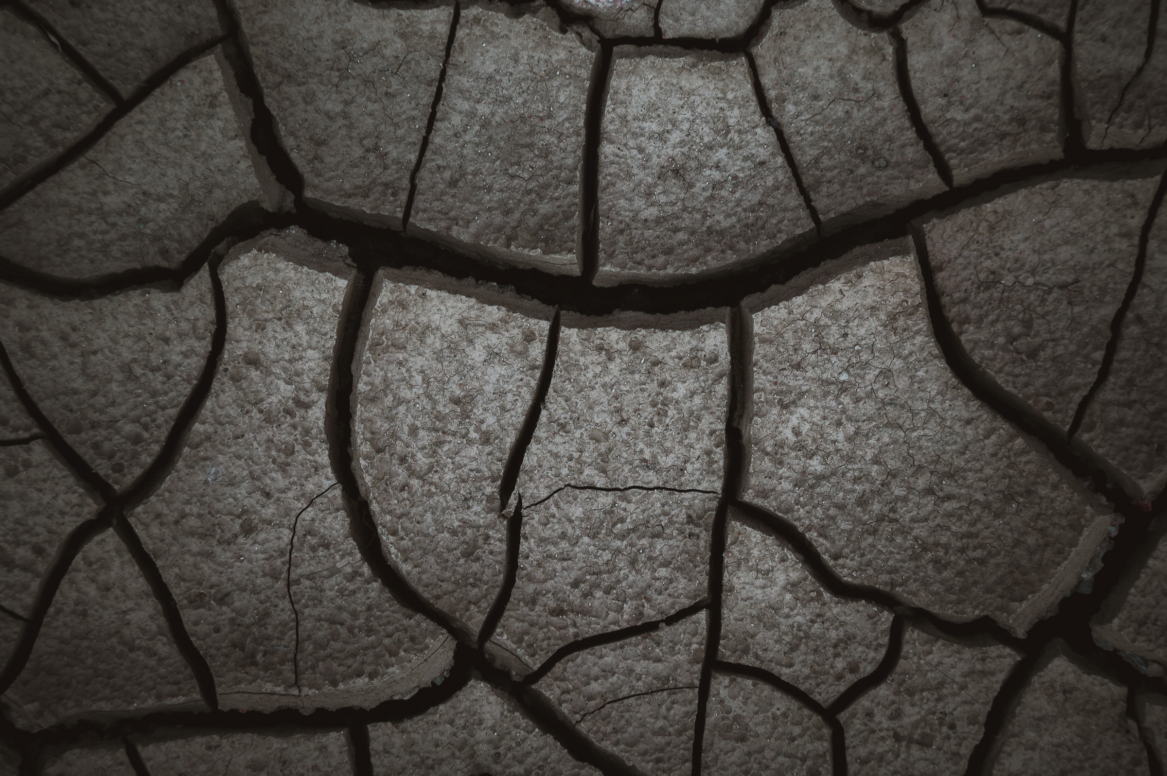 Close-up pattern of cracked dry earth
