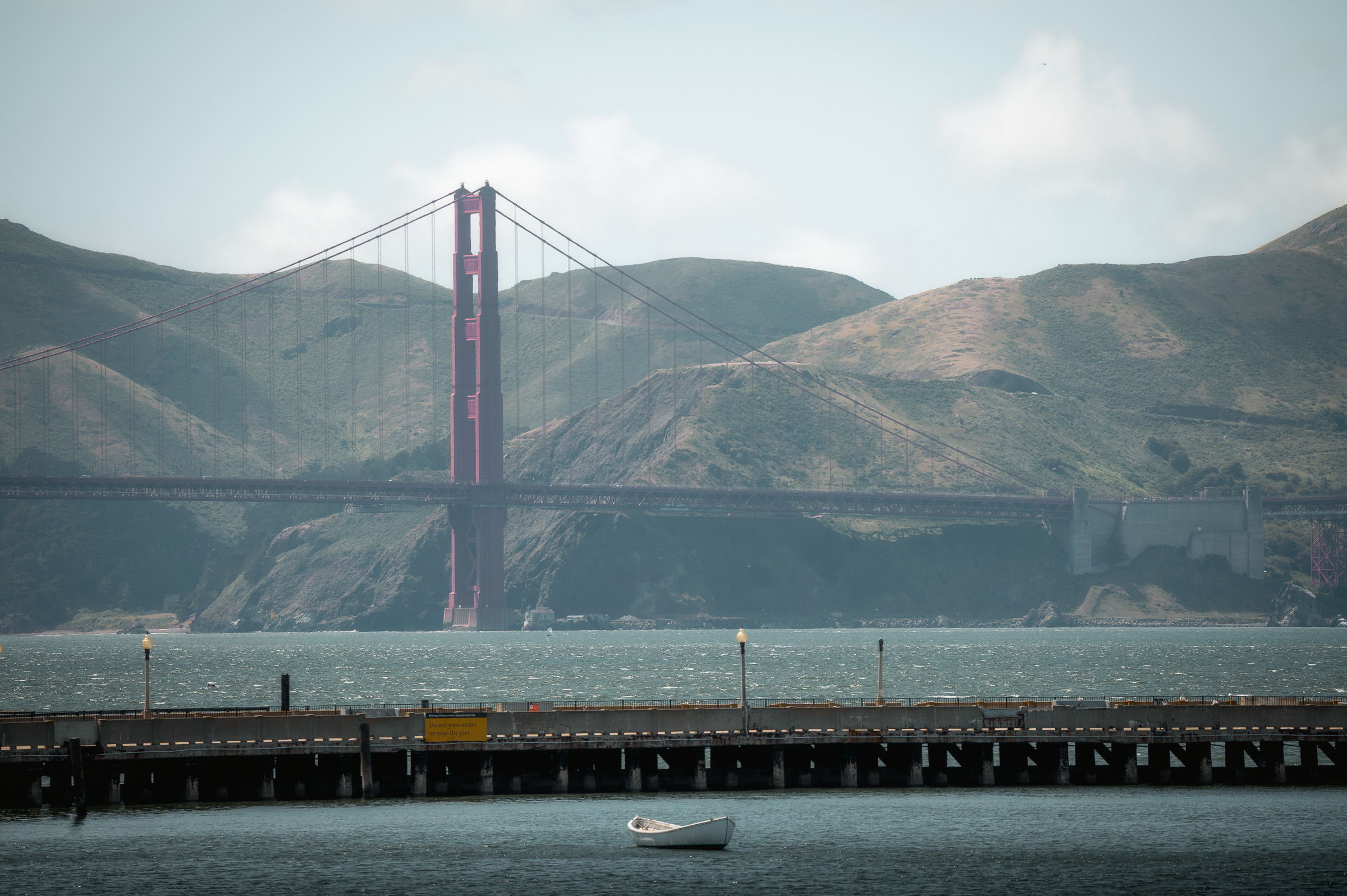 Golden Gate Bridge stretching across San Francisco Bay